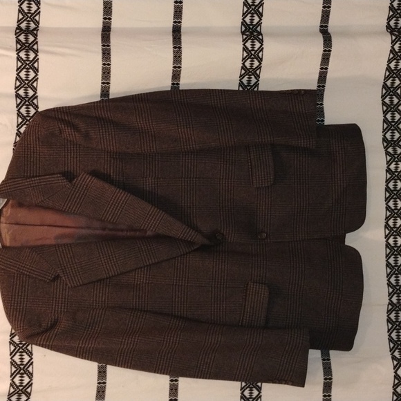 Classic Brown Plaid Men's Blazer